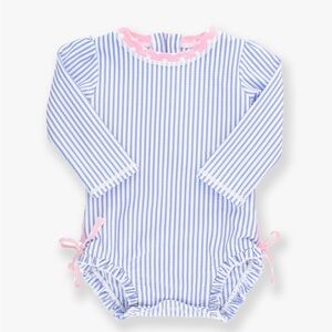 NWT Ruffle Butts Seersucker Long Sleeve One Piece, 6-12 months